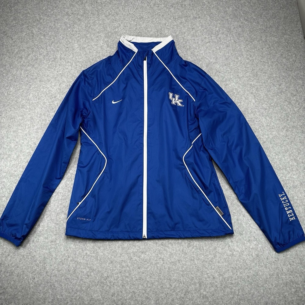 Nike Storm-Fit Kentucky Wildcats Full Zip Jacket Coat Blue White Womens Medium